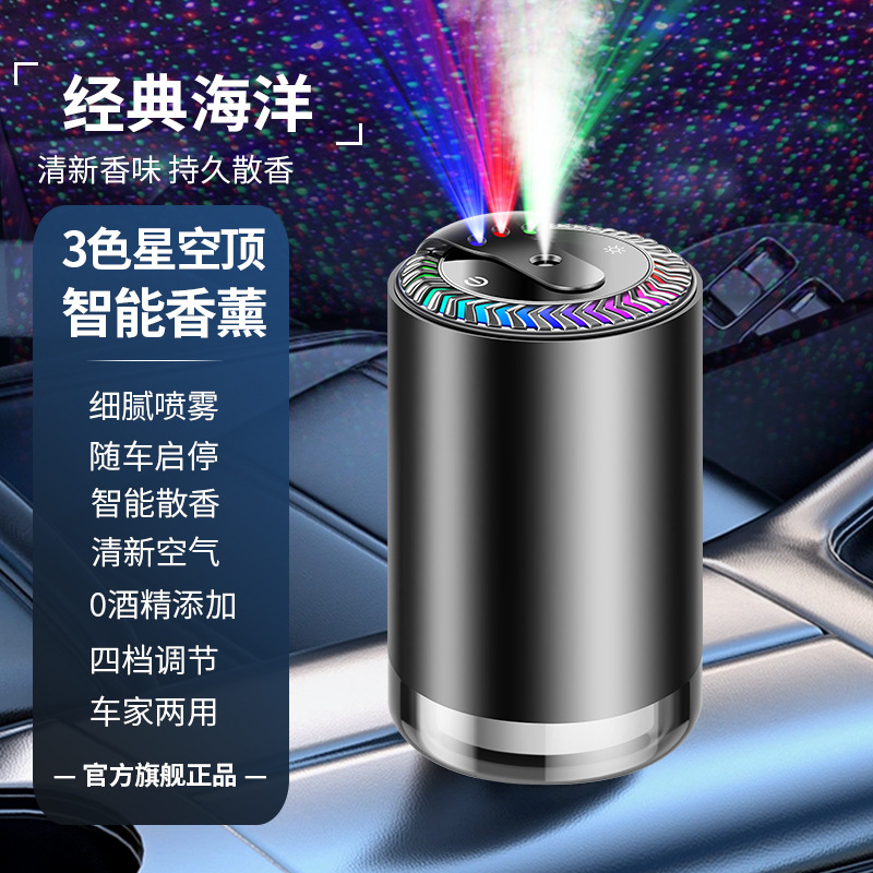 [클래식 오션] 울트라 클리어 3색 별하늘 탑 분위기 램프 + 50ML 향수