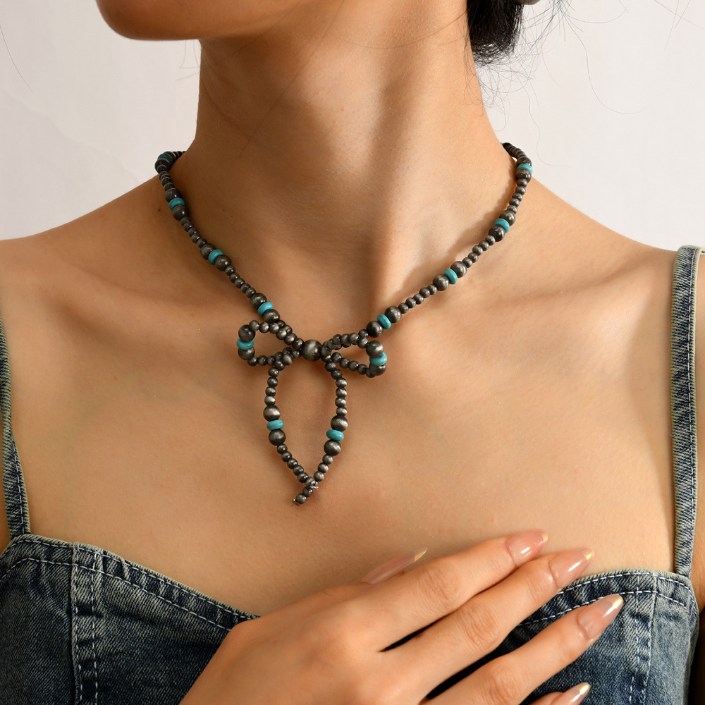 Bohemian halsketting met turkoois voor dames elastisch_voghion.com