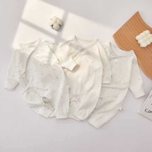 Newborn clothes, newborn monk clothes, modal boneless baby baby jumpsuit, spring and autumn butterfly clothes, harem clothes