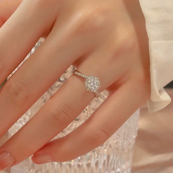 Starry Snowflake Girl Ring