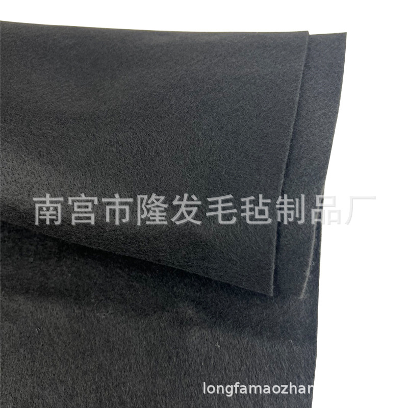 1.5米宽纤维非织造布 汽车无纺布隔音混刺毡 黑色涤纶压光面毛毡