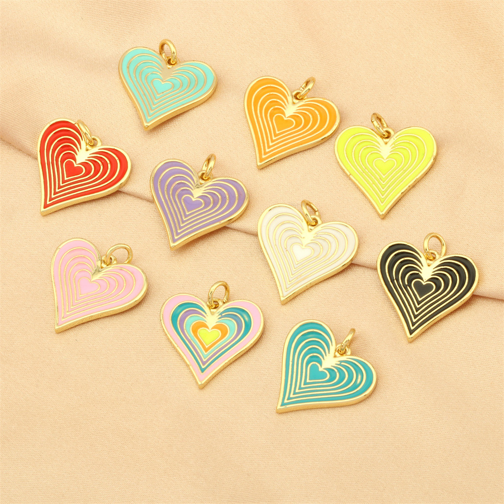 1 Piece Retro Heart Shape Copper Enamel Jewelry Accessories display picture 1