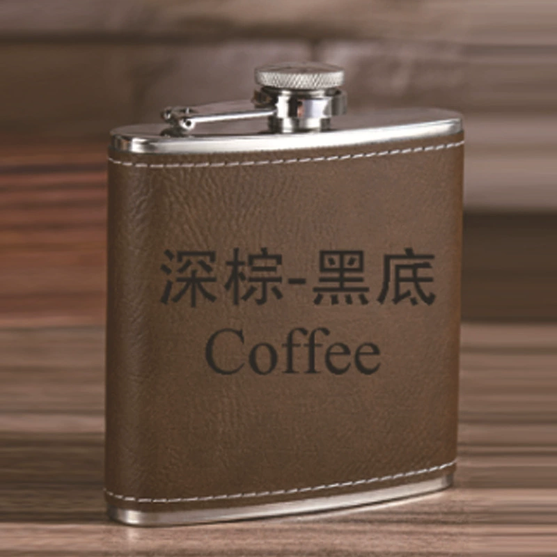 hand held pocket flask stainless steel, 6 oz