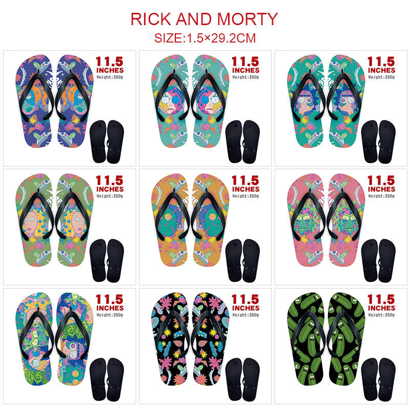 Rick and Morty Themed Flip-Flops, Lightweight and Trendy for Students to Wear at Home or Outdoors, Beach Flip-Flops