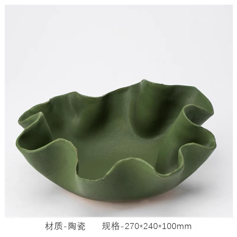 シンプルで現代的なビルの見本間の陶磁器の花瓶の装飾の果物の皿の置物の家の越境のデスクトップは花器を収納します。|undefined