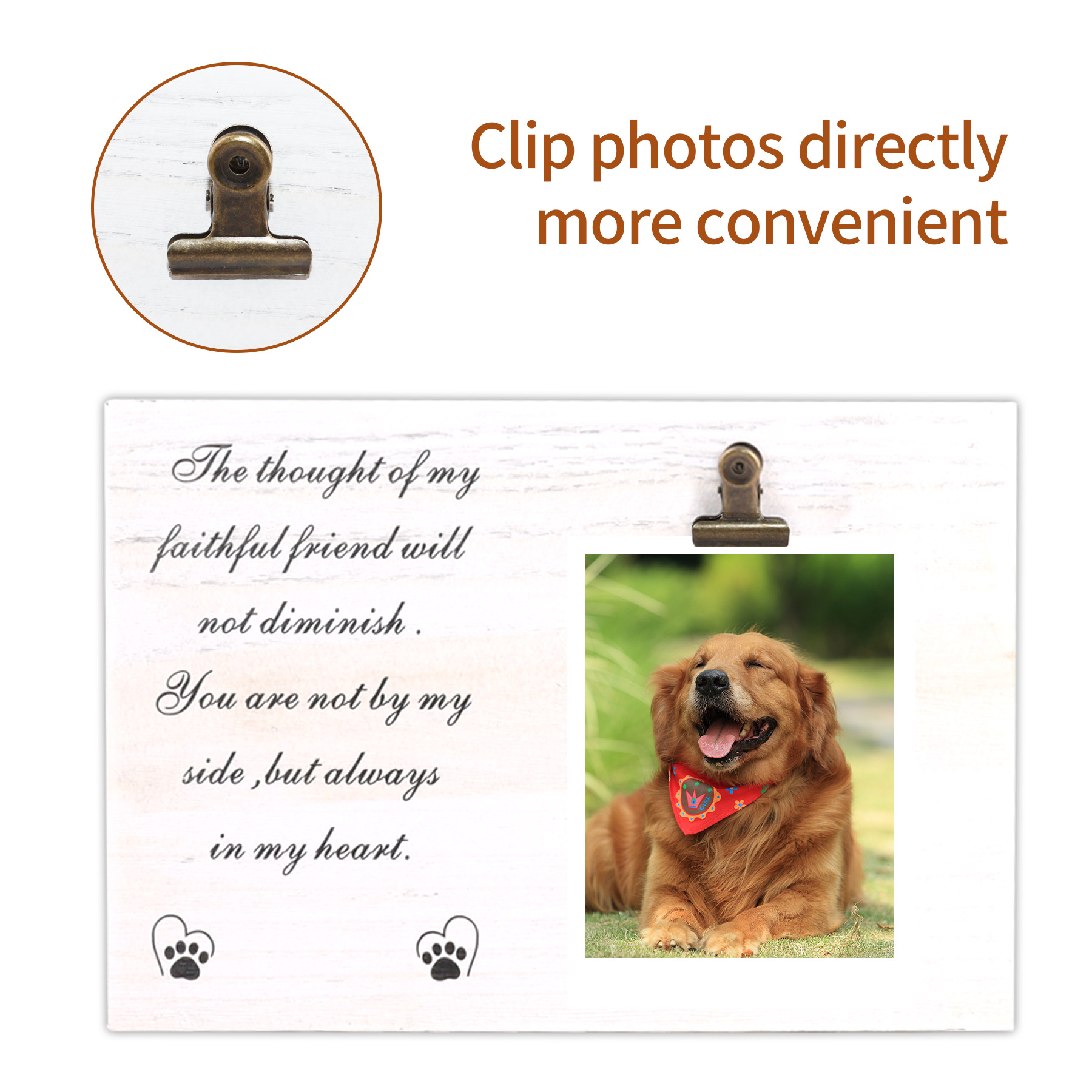 Transfronterizo de madera mascota gato perro Paulownia madera angustiada marco de fotos conmemorativo perro gato de madera marco de fotos conmemorativo