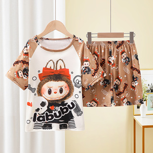 Southeast Asia children's pajamas girls thin large children's short sleeve summer girls cartoon baby home clothes wholesale