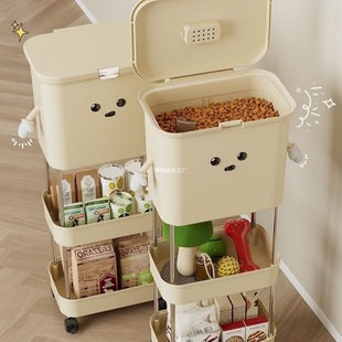 Pet Food Storage Barrel, Cat Food Storage Box, Dog Food Sealed Can, Moisture-Proof Storage Box, Double-Layer Can Toy Storage Rack