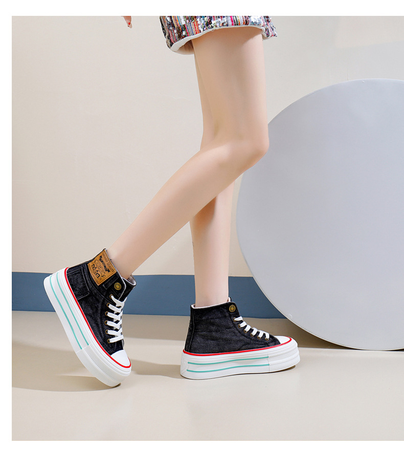 Damen Running Schuhe Mit Dicker Sohle Aus Canvas Für Den Alltag_voghion.com