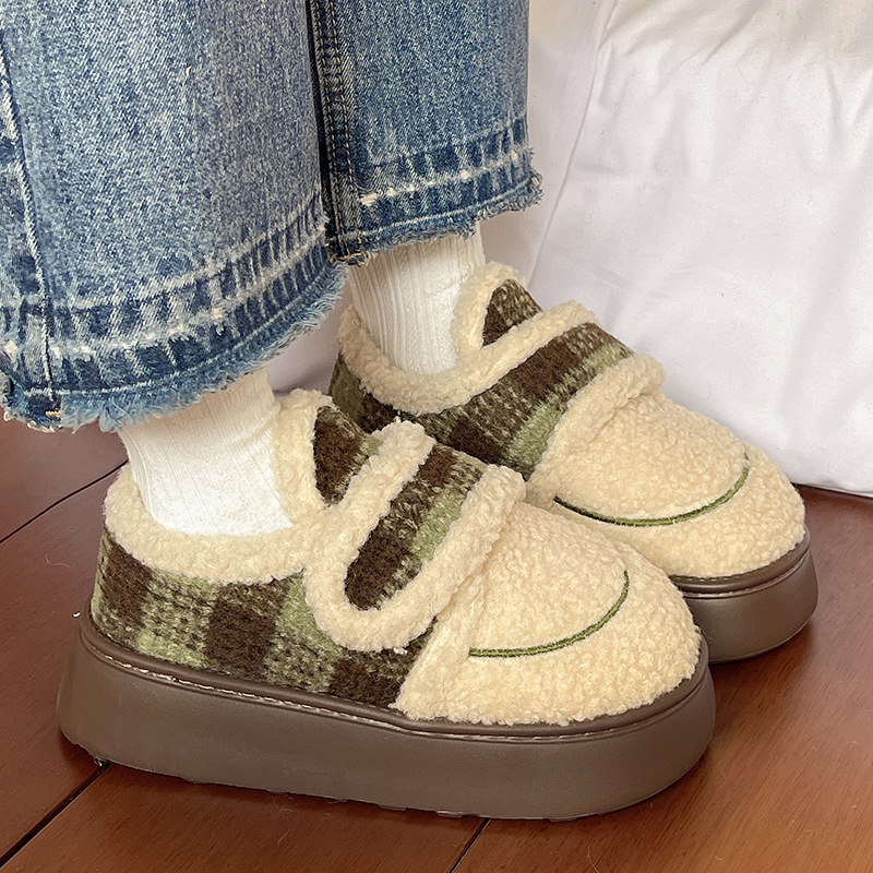 卡通魔术贴包跟棉鞋女2025新款秋冬季外穿保暖增高百搭可爱雪地鞋