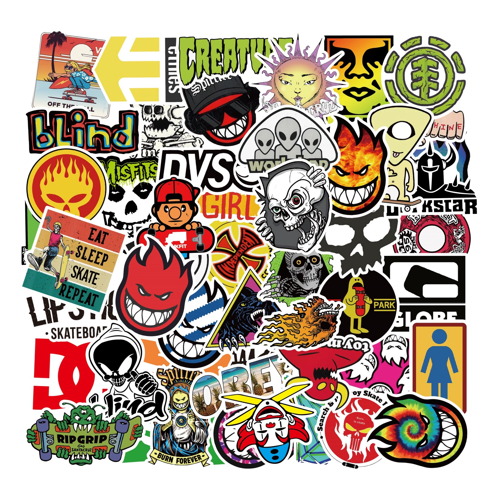 Не повторяйте 100 наклейки на скейтборд, стикеры самоклеящиеся наклейки граффити наклейки мультфильм гитара, наклейки для ноутбуков