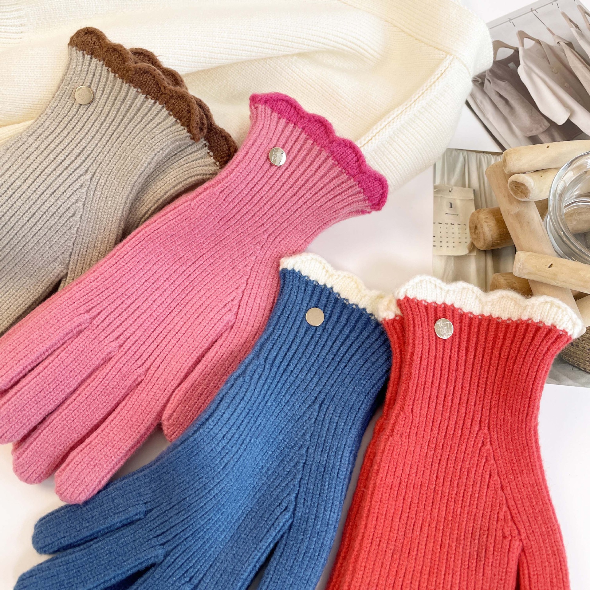 Gestrickte Handschuhe Für Damen Warme Winter-wollhandschuhe_voghion.com