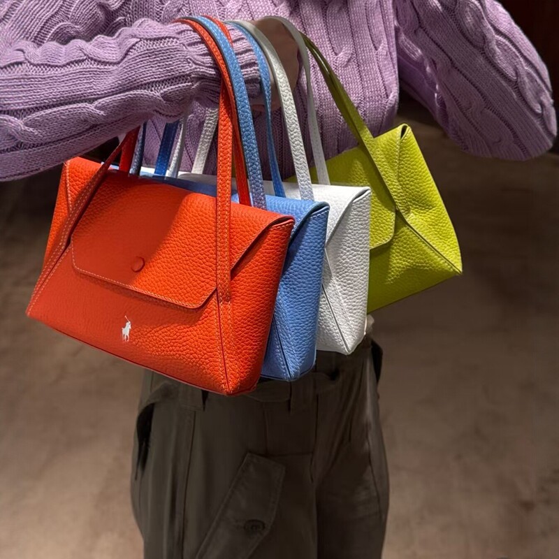 Cross-Border New Style Raff Envelope Bag, High-Quality Matching Polo Handbag, Summer Top-Layer Cowhide Women's Handbag