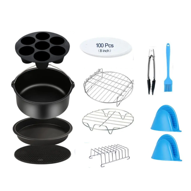 에어 프라이어 액세서리 세트 7in 스퀘어 케이크 바구니 스퀘어 그릴 국경 아마존 AliExpress