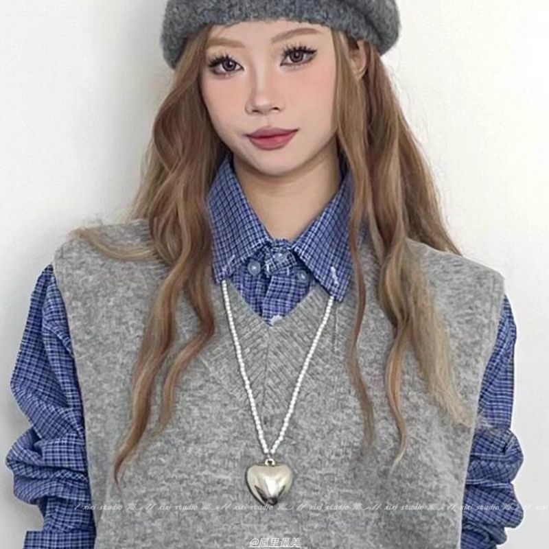 银色立体爱心项链女款2025新款简约百搭锁骨链轻奢高级感长款吊坠|undefined