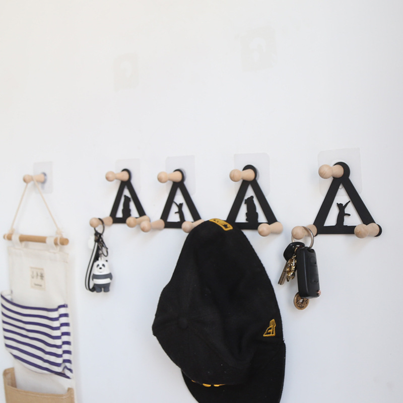 Door Key Hook, No-Drill Door Hanger, Adhesive Clothes Hook, Storage Adhesive Hook for Hanging Hats and Bags