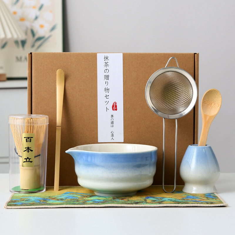Japonés Matcha tazón Matcha túnica canción té herramientas de pedido taza de té de cerámica taza de té mezclador Matcha cepillo taza de té