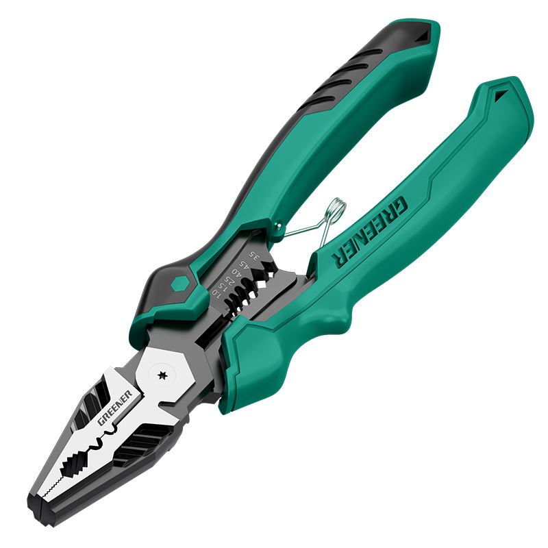 Nuevo tipo industrial de ahorro de mano de obra de alta dureza alambre de acero pinzas de mano pinzas multifuncionales de resorte para electricista de bosque verde image 5