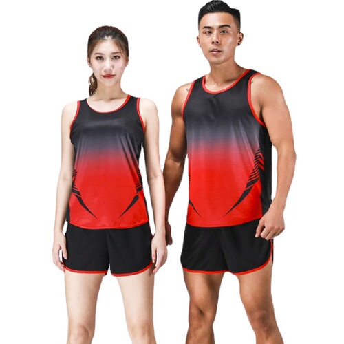 Custom track and field suit set for men's long-distance running marathon, competition sports top for women's students, track and field running training attire