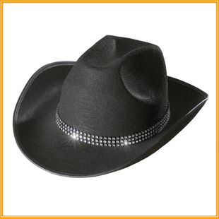Black imitation diamond cowboy hat surround manufacturer western party cowboy hat Amazon Black and White Diamond Dick cowboy hat