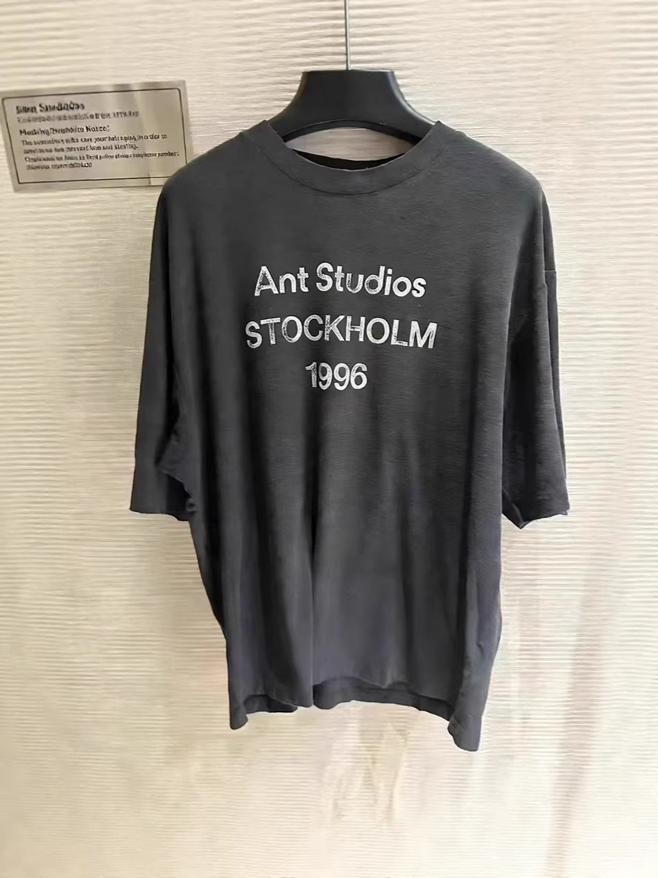 Camiseta de Algodón de Manga Corta con Estampado de Letras 1996, Corte Holgado Unisex