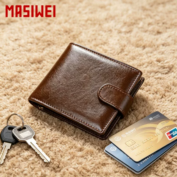 High-End First-Layer Cowhide Men's Wallet Rfid Anti-Theft Manual Wallet with Multiple Card Slots Fashionable Genuine Leather Wallet for Men