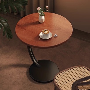 Small Round Table Negotiation Table and Chair Combination Coffee Milk Tea Shop Round Table Simple Office Reception Small Round Table Balcony Leisure