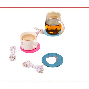 Cartoon Round Soft Silicone Coaster Customized U@Sb Heated Coaster Winter Office Warm Gift Wholesale