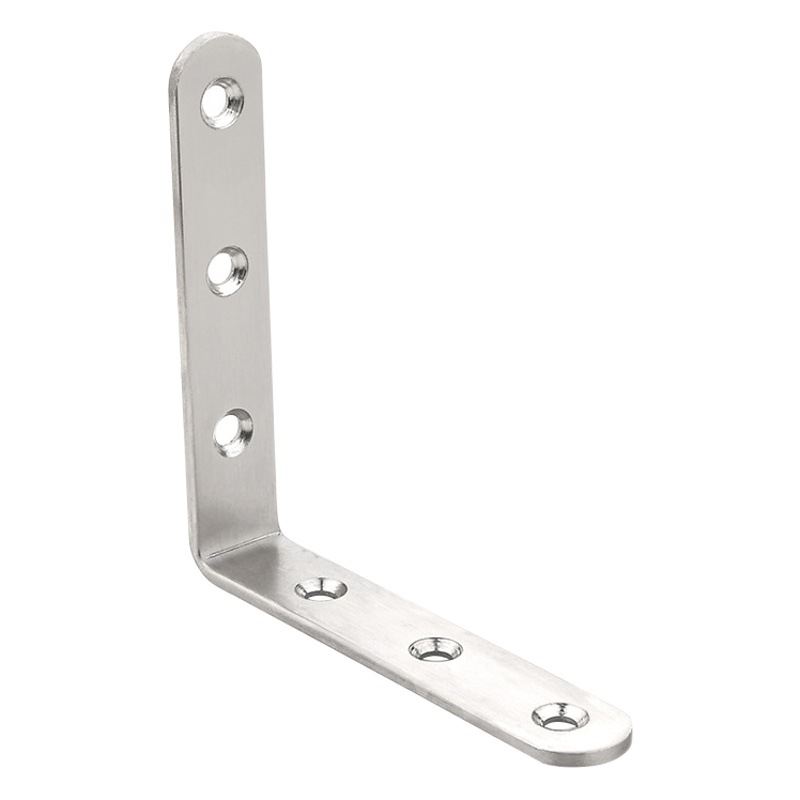 Código de ángulo de acero inoxidable 90 ° soporte de ángulo recto muebles pieza de conexión de una pieza fija en forma de estante soporte código de ángulo al por mayor