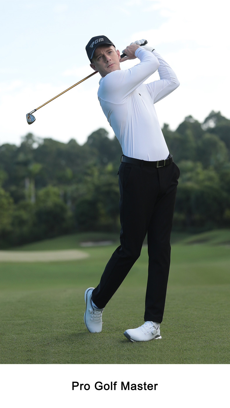 Áo polo golf nam dài tay cổ bẻ liền mạch PGM chất liệu co giãn cao — YF634-Áo màu trắng, KUZ167-Quần kaki, KUZ167-Quần Trắng, YF634-Áo màu xanh nước biển chi tiết 15