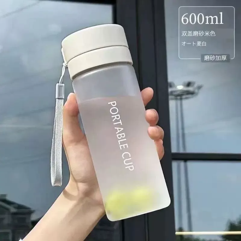 Water bottle 600/800 ml, high-temperature resistant plastic, large-capacity portable cup