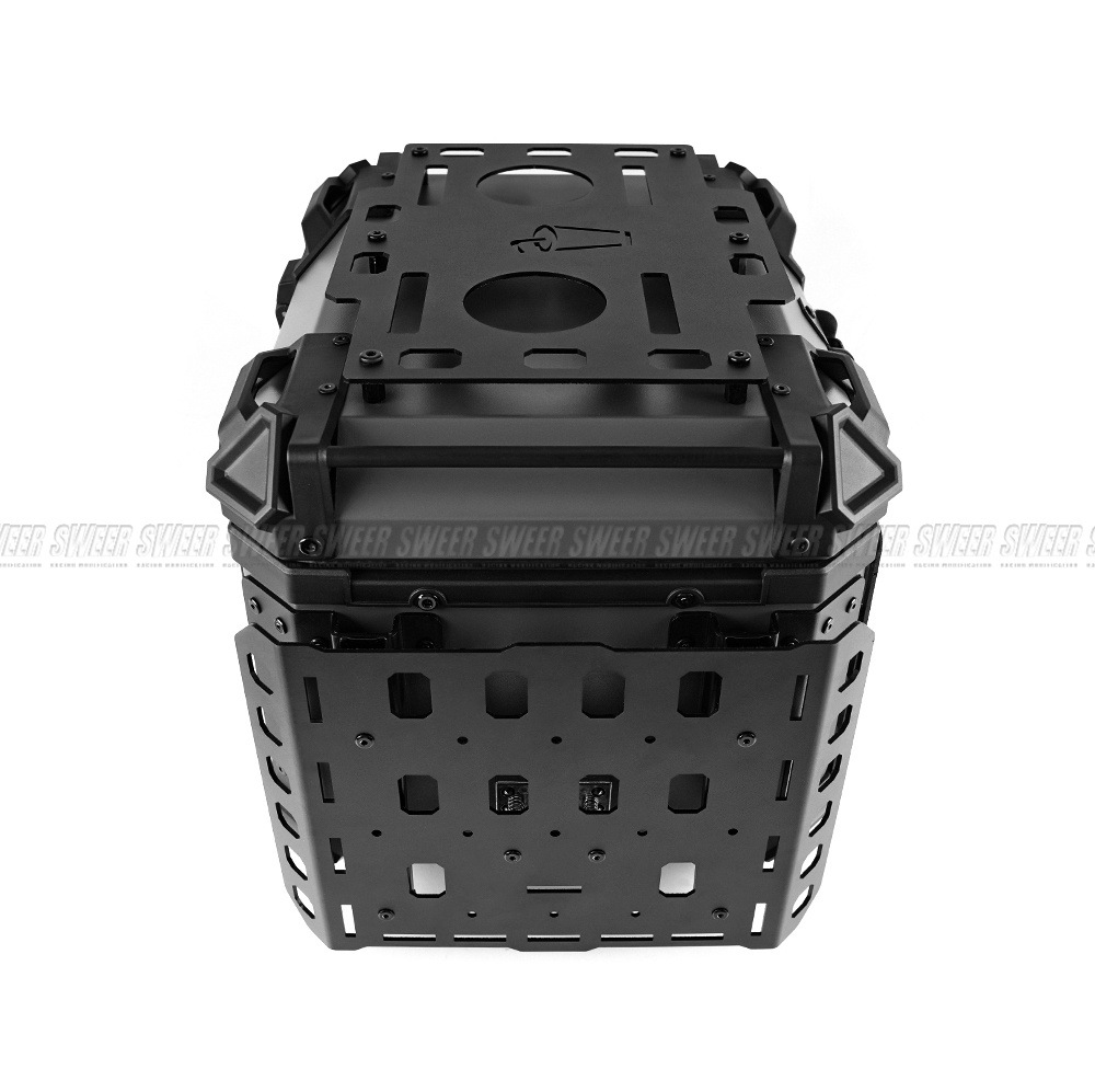 45L Motorcycle Aluminum Alloy Tail Box Foldableing Armor New Aluminum Alloy Quick Release Waterproof and Anti-Collision Trunk