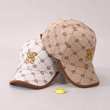 新款小熊棒球帽防晒百搭鸭舌帽 儿童宝宝帽子刺绣潮洋气时尚批发