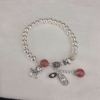 Silver bracelet, strawberry, retro elastic crystal, silver 925 sample, for luck, simple and elegant design