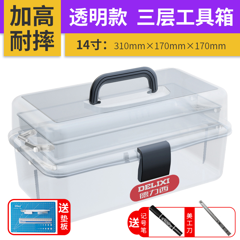 Caja de medicina de Delisie, caja de almacenamiento de medicamentos para el hogar, caja de almacenamiento de medicamentos, caja de herramientas de artesano para el hogar