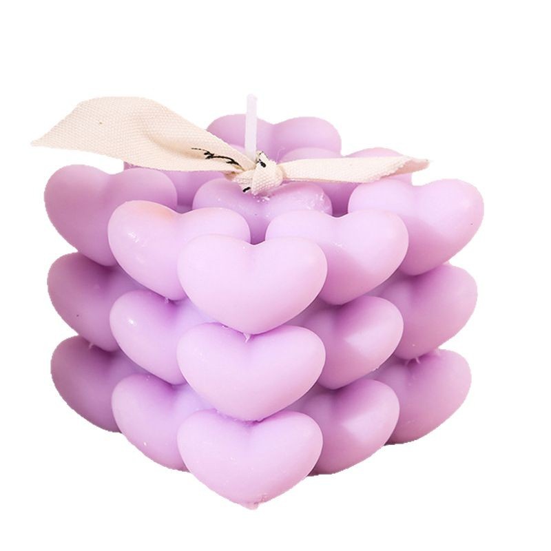 Inventario al por mayor amor cubo de fragancia geometría cubo de fragancia regalo de mano hogar vela de modelado creativo