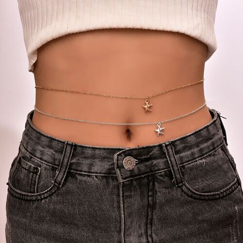 Elegant and Simple Alloy Starfish Belt Charm for Summer Leisure and Sensual Style