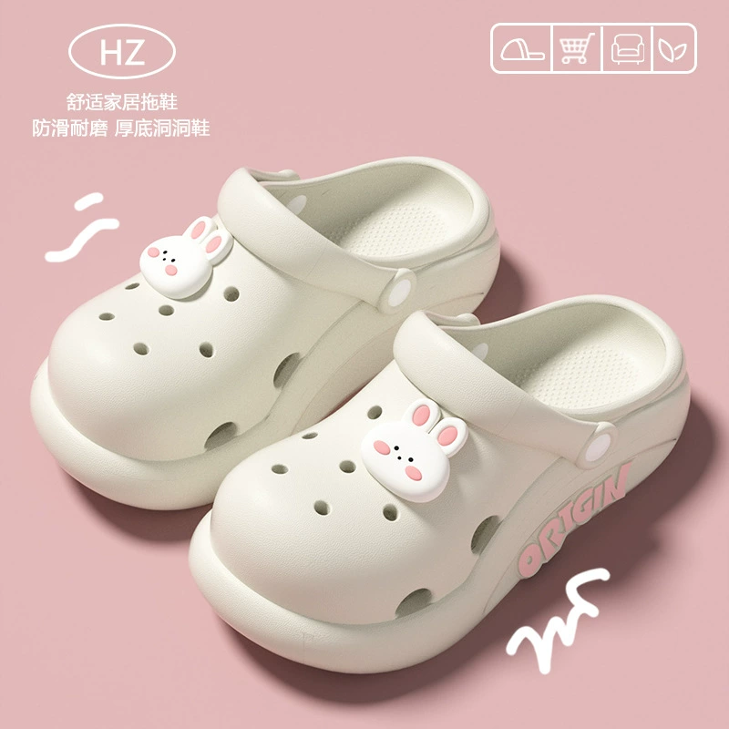 Пещерные туфли женская внешняя одежда летняя новая домашняя пляжная обувь милая мультяшная DIY половинная голова холодные тапочки