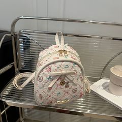 高颜值小众甜美韩版双肩包新款少女可爱蛋仔蕾丝蝴蝶结出游小背包