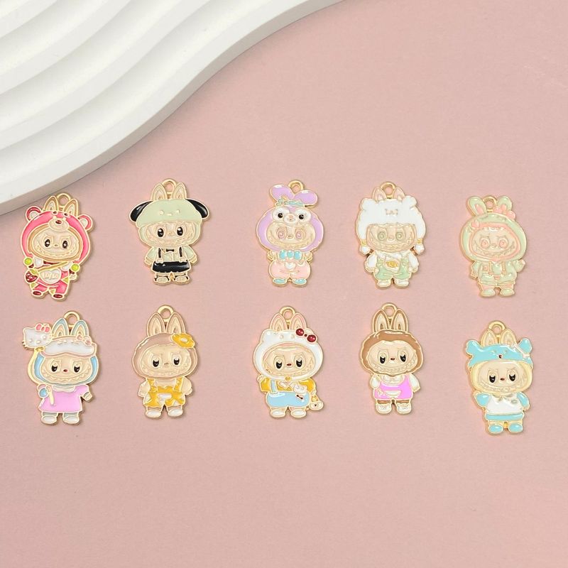 漫画ラブブ合金ペンダントアニメ合金オイルドリップジュエリーアクセサリー DIY イヤリングブレスレットキーホルダーペンダント|undefined