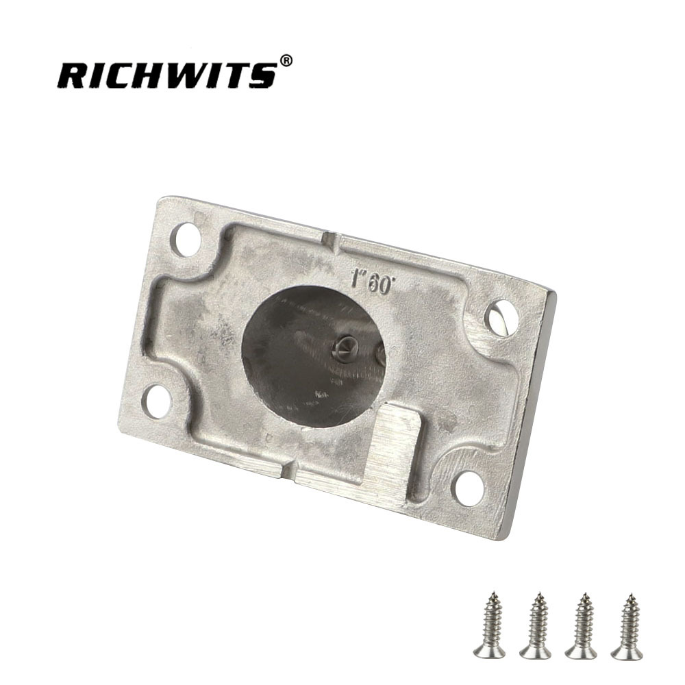 RICHWITS 스테인레스 스틸 60 도 스퀘어 튜브 시트 요트 난간베이스 해양 하드웨어 사각형 바닥 원형 튜브 시트