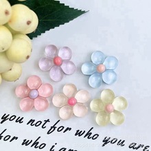 新冰透花花朵百合桃花荷花牡丹莲花向日葵太阳花树脂材料配件发饰