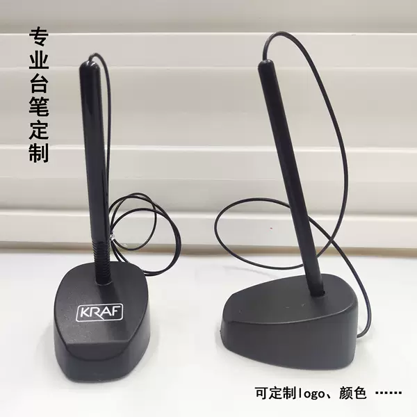 Triangular base pen holder, black soft rope, front desk pen for signing, business counter anti-loss pen, custom logo available
