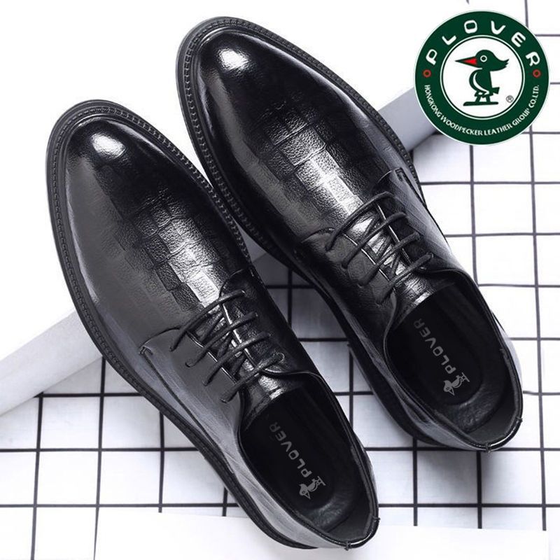Men's shoes 2026 new model leather shoes business formal wear soft leather British casual wedding groomsmen shoes with internal height increase