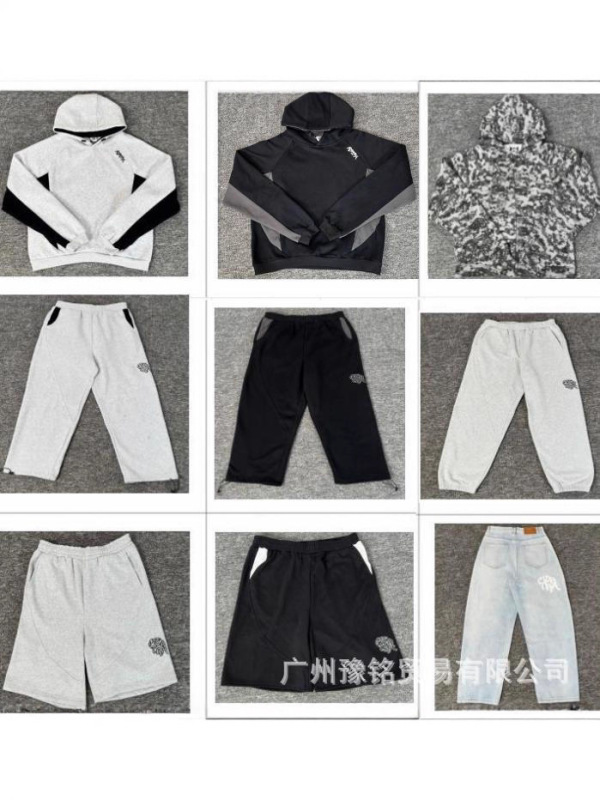 欧美高街秋冬新款美式时尚潮流宽松休闲字母刺绣连帽卫衣卫裤男女|undefined
