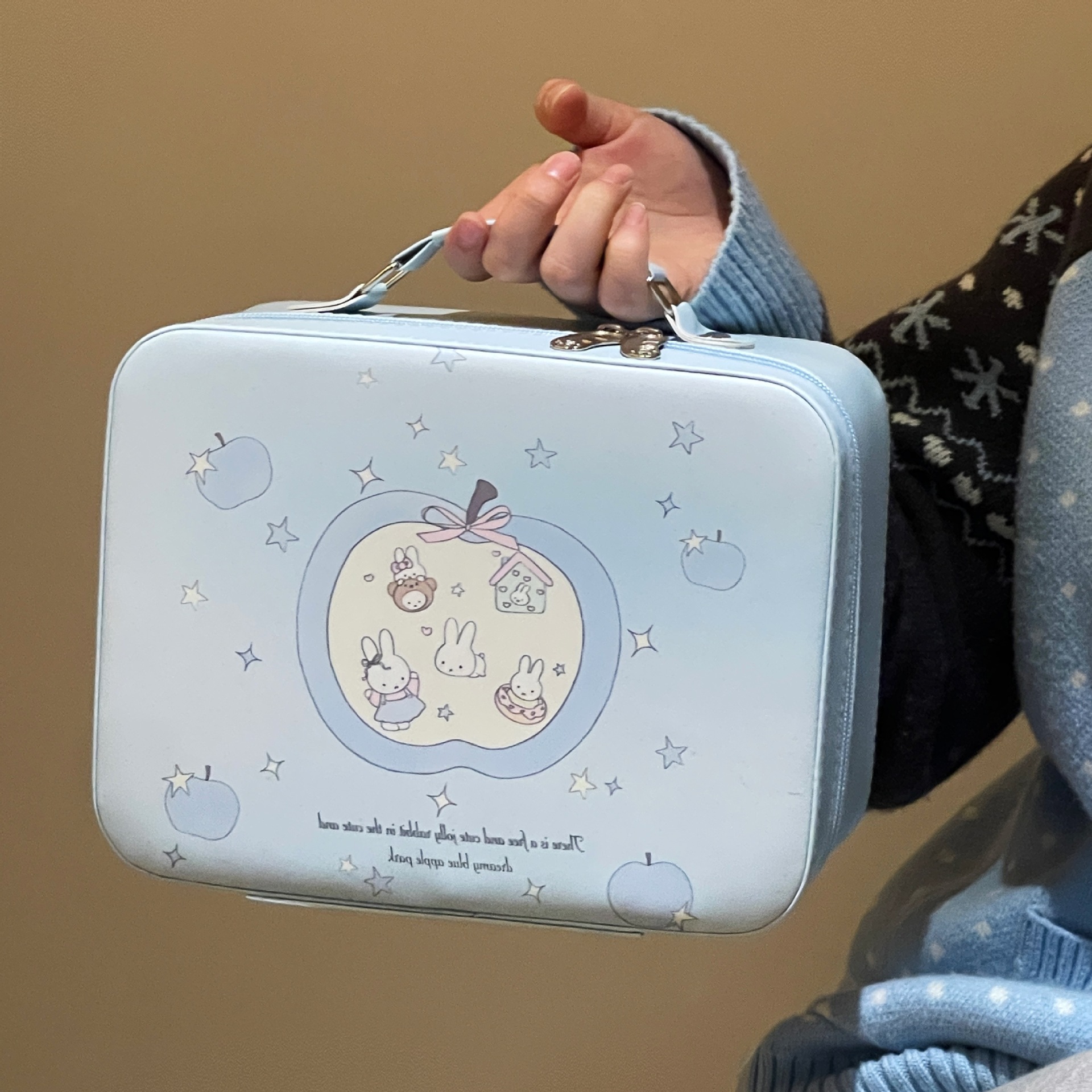 Caja de maquillaje con espejo para mujeres lindas bolsas de maquillaje de gran capacidad bolsa de maquillaje de viaje maleta portátil impermeable