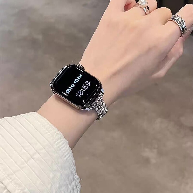 Apple iwatch9se 小さな香りの輝くダイヤモンドブレスレット Huawei GT5 Huawei ブレスレット 10 時計ストラップ 18 ミリメートルに適しています|undefined