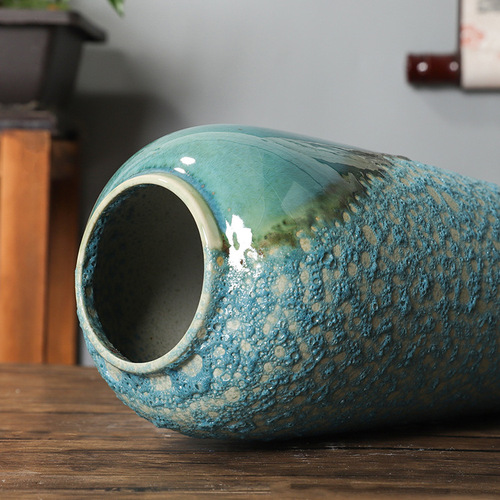 Handmade vase thin tall radish Jingdezhen ceramic blue and white vase home furnishings model room gold edge flower ware 35CM