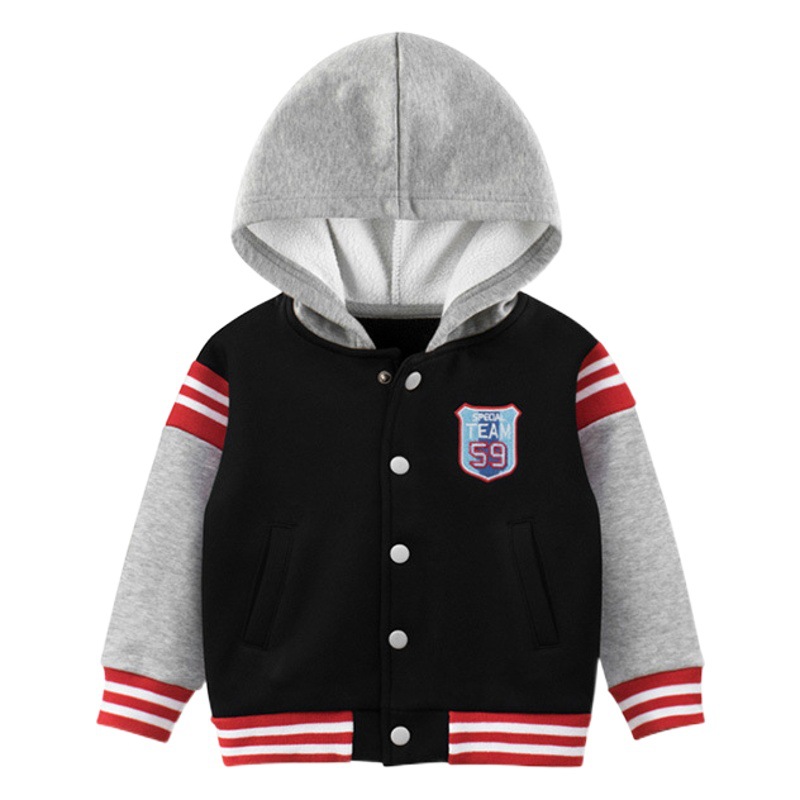 27 niños ropa infantil europea y americana Otoño e Invierno Nuevo abrigo de niños al por mayor suéter de los niños con capucha forrado de lana un envío