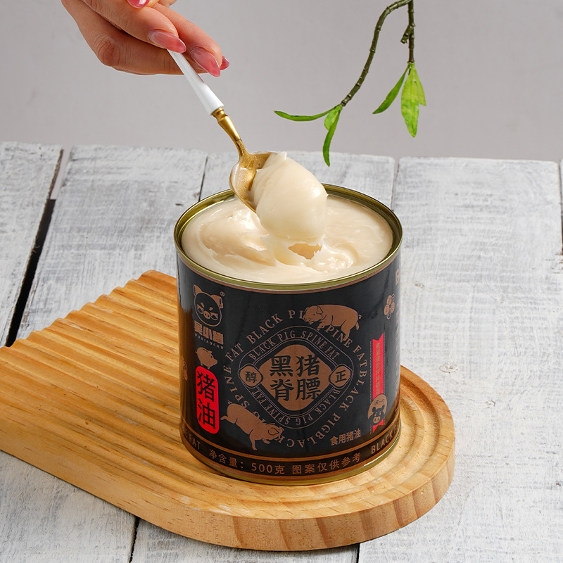 500g缶ビビンバ炒め物用黒豚ラード無添加物コクジン食用油健康動物油黒ラード|undefined